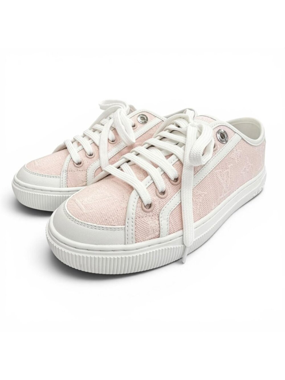 Louis Vuitton LV Lagoon Monogram Denim Low Top Sneakers Pink Rose 36